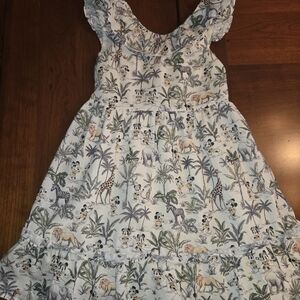 Janie and Jack Safari Print Dress - Blue and Green